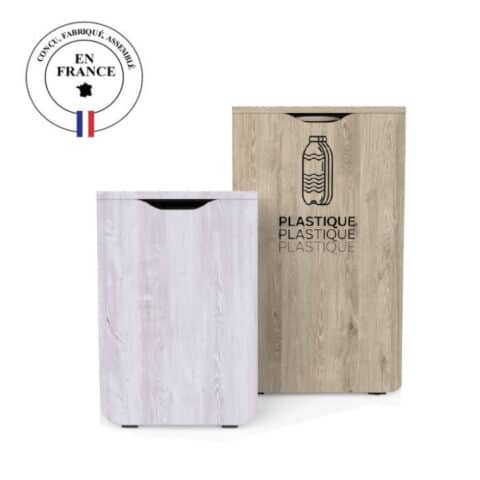 Poubelle de tri extérieure Selectibox, 100% bois massif